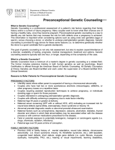 Preconceptional Genetic Counseling Info