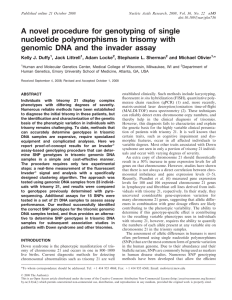 A novel procedure for genotyping of single nucleotide polymorphisms in trisomy with genomic DNA and the invader assay.