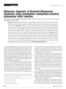 Coffee, B, Muralidharan, K, Highsmith Jr., WE, Lapunzina, P and Warren, ST: Molecular diagnosis of Beckwith-Wiedemann Syndrome using quantitative methylation-sensitive polymerase chain reaction; Genetics in Medicine, Vol 8 - No.10 (2006).