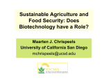 "Sustainable Agriculture and Food Security: Does Biotechnology Have a Role?"