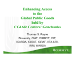 Enhancing access to the global public goods held by CGIAR centers’ genebanks