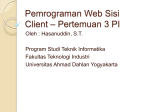 Pemrograman Web Sisi Client – Pertemuan 3 PI