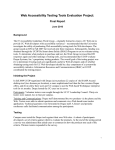 Web Accessibility Testing Tools Evaluation Project: Final Report June 2010 PDF