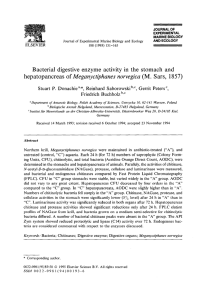 Bacterial digestive enzyme activity in the stomach and hepatopancreas of Meganyctiphanes norvegica (M. Sars, 1857)