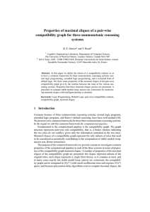 Properties of maximal cliques of a pair-wise compatibility graph for three nonmonotonic reasoning system