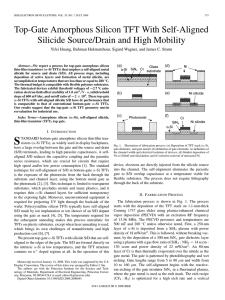 Y.F. Huang, B. Hekmatshoar, S. Wagner, J.C. Sturm, "Top-gate amorphous silicon TFT with self-aligned silicide source/drain and high mobility," IEEE Elec. Dev. Lett. EDL-29, pp. 737-739 (2008).