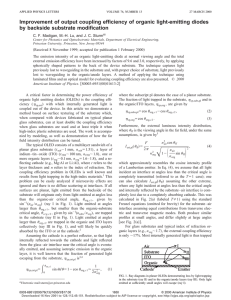 C. Madigan, M.H. Lu, and J.C. Sturm, "Improvement of output coupling efficiency of organic light-emitting diodes by substrate modification," Appl. Phys. Lett. 76, pp. 1650-1652 (2000).