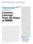 Lessons Learned from 30 Years of MINIX,