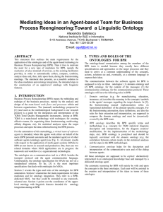 Mediating Ideas in an Agent-based Team for Business Process Reengineering: Toward a Linguistic Ontology