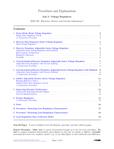 Voltage regulator labs, procedures and explanations