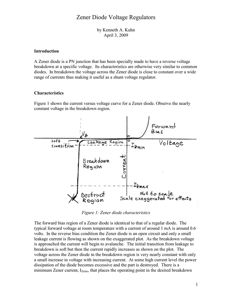 Zener Diode In A Voltage Regulating Circuit