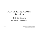 Solving algebraic equations