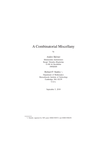 A Combinatorial Miscellany