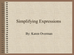 SimplifyingExpressionsKarenOverman.ppt