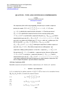 QUANTUM – TYPE AND CONTINUOUS COMPRESSIONS Author:I. Szalay