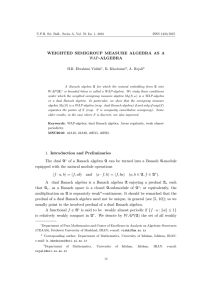 Weighted semigroup measure algebra as a WAP-algebra H.R. Ebrahimi Vishki, B. Khodsiani, A. Rejali