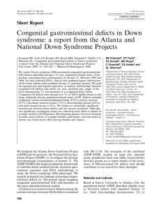 Congenital gastrointestinal defects in Down syndrome: a report from the Atlanta and National Down Syndrome Projects.