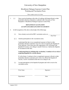 Hepatitis B Vaccination Form (English)