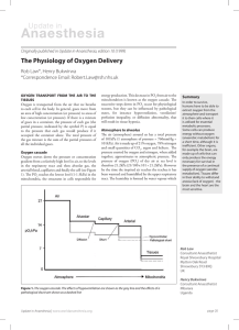 The Physiology of Oxygen Delivery