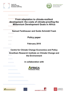 From adaptation to climate-resilient development: the costs of climate-proofing the Millennium Development Goals in Africa (388 kB ) (opens in new window)