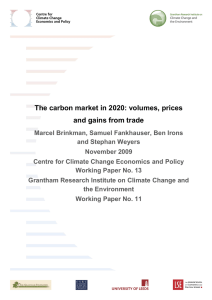 The carbon market in 2020: volumes, prices and gains from trade: Working Paper 11 (331 kB) (opens in new window)