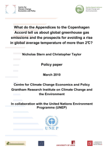 What do the Appendices to the Copenhagen Accord tell us about global greenhouse gas emissions and the prospects for avoiding a rise in global average temperature of more than 2°C? (436 kB) (opens in new window)