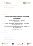 Climate policy under sustainable discounted utilitarianism: Working Paper 42 (830 kB) (opens in new window)