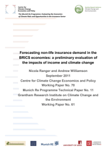 Forecasting non-life insurance demand in the BRICS economies: a preliminary evaluation of the impacts of income and climate change - Working Paper 61 (398 kB) (opens in new window)