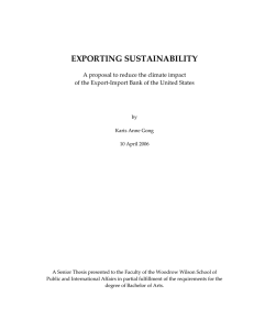 Student Thesis: Exporting Sustainability: Reducing the Climate Impact of the Export-Import Bank of the United States