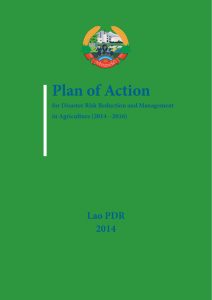 Plan of action for disaster risk reduction and management in agriculture