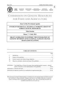 CGRFA/WG-FGR-3/14/Inf.4 - Draft Guidelines to Support the Integration of Genetic Diversity into National Climate Change Adaptation Planning