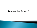 Review for Exam 1