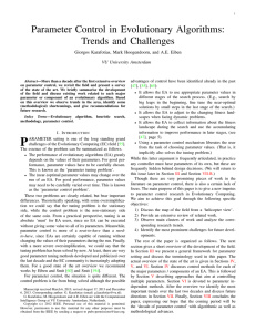 Parameter Control in Evolutionary Algorithms:Trends and Challenges