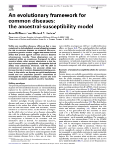 Ancestral genotypes now susceptible to diease