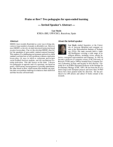 Praise or flow? Two pedagogies for open-ended learning