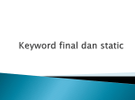 Keyword final dan static