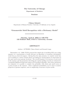 Genomewide Motif Recognition with a Dictionary Model