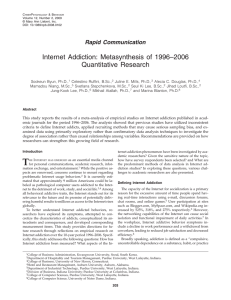 Internet Addiction: Metasynthesis of 1996–2006 Quantitative Research