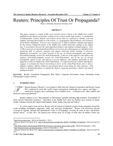 Reuters: Principles of Trust or Propaganda?