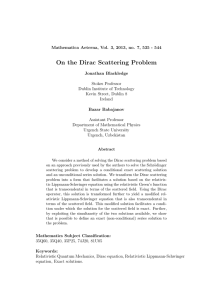 On the Dirac Scattering Problem