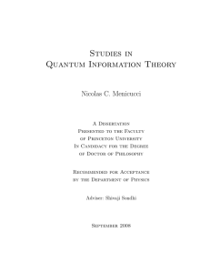 Studies in Quantum Information Theory