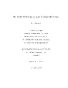 On Exotic Orders in Stongly Correlated Systems
