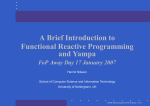 A Brief Introduction to Functional Reactive Programming and Yampa