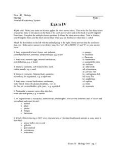 Exam IV BIOS 140 Animals-RespSys Spr07