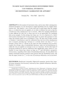 To how many simultaneous hypothesis tests can normal, student's t or bootstrap calibration be applied?