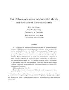 Risk of Bayesian Inference in Misspecified Models, and the Sandwich Covariance Matrix