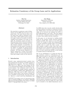 On the Estimation Consistency of the Group Lasso and its Applications