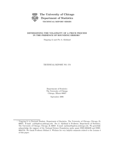 Determining the volatility of a price process in the presence of rounding errors