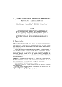 A Quantitative Version of the Gibbard-Satterthwaite theorem for Three Alternatives