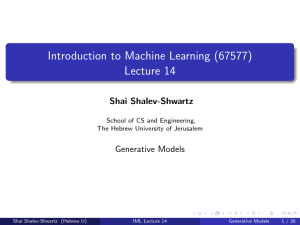 Lecture 14: Generative Models